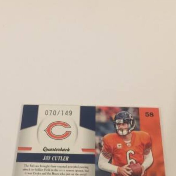 2011 Panini Piece of the Game 070/149 Jay Cutler Bears #58 (043) - Picture 3 of 3